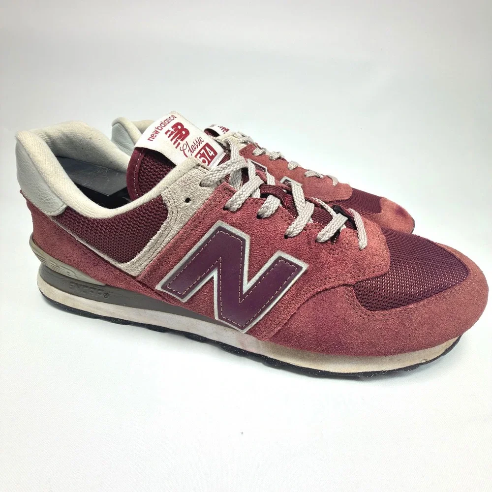 New Balance 574 Core ML574EVM Burgundy Suede Sneakers Men's‎ 11.5 Classic